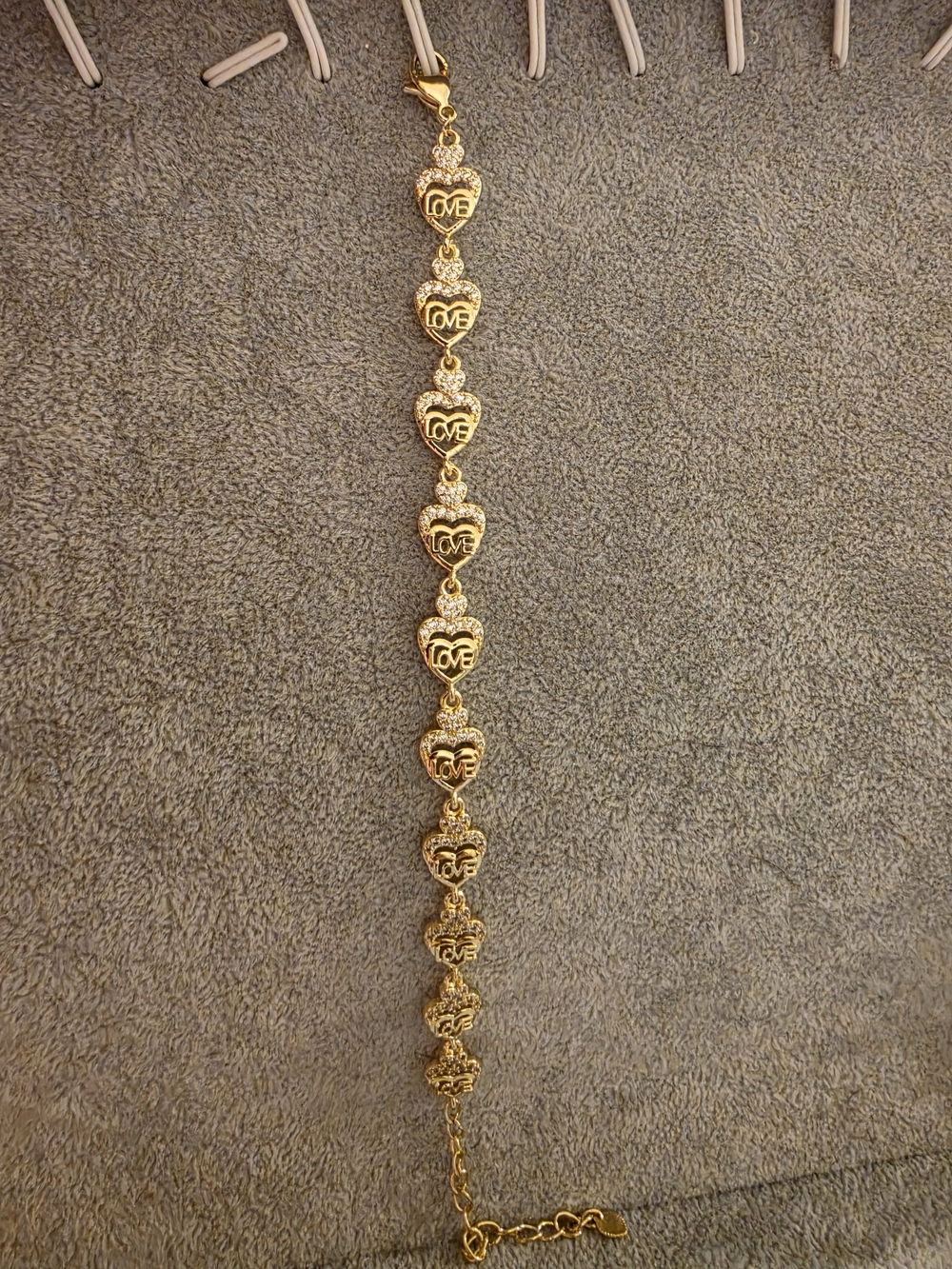 Gold Heart 'Love' Link Bracelet - Women's Jewelry
